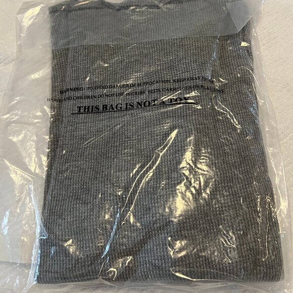 Carbon2Cobalt Men's Size L 100% Cotton L/S Cotton Henley. Charcoal - Picture 4 of 8